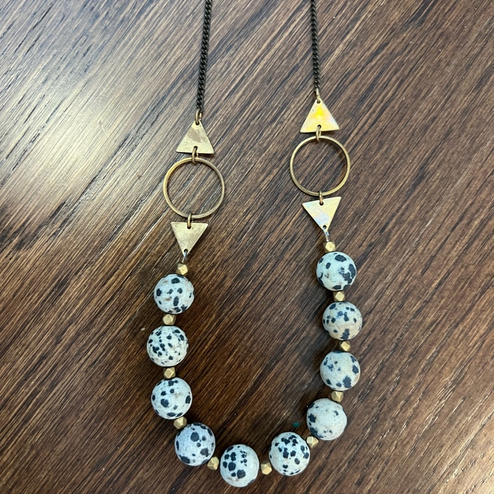 Long Black and Gold Necklace